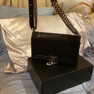 Chanel Le Boy Medium Black Quilted